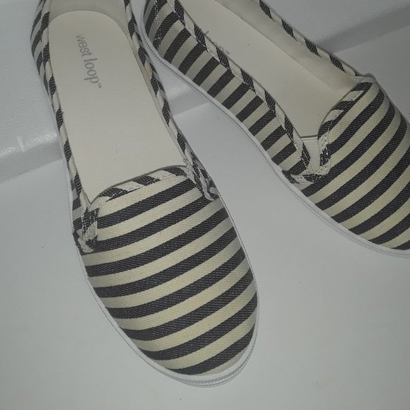 west loop Shoes - Brand new women's West Loop slip-on, grey/white, memory foam sneakers. size 7/8.